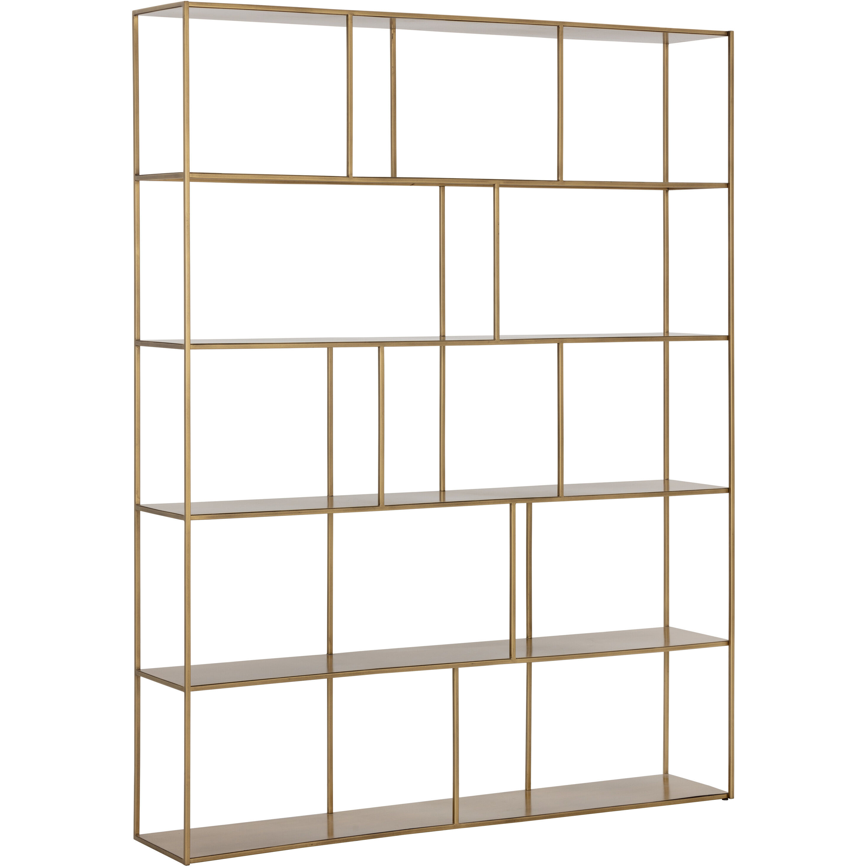 Eiffel Antique Brass Bookcase, Extra Large
